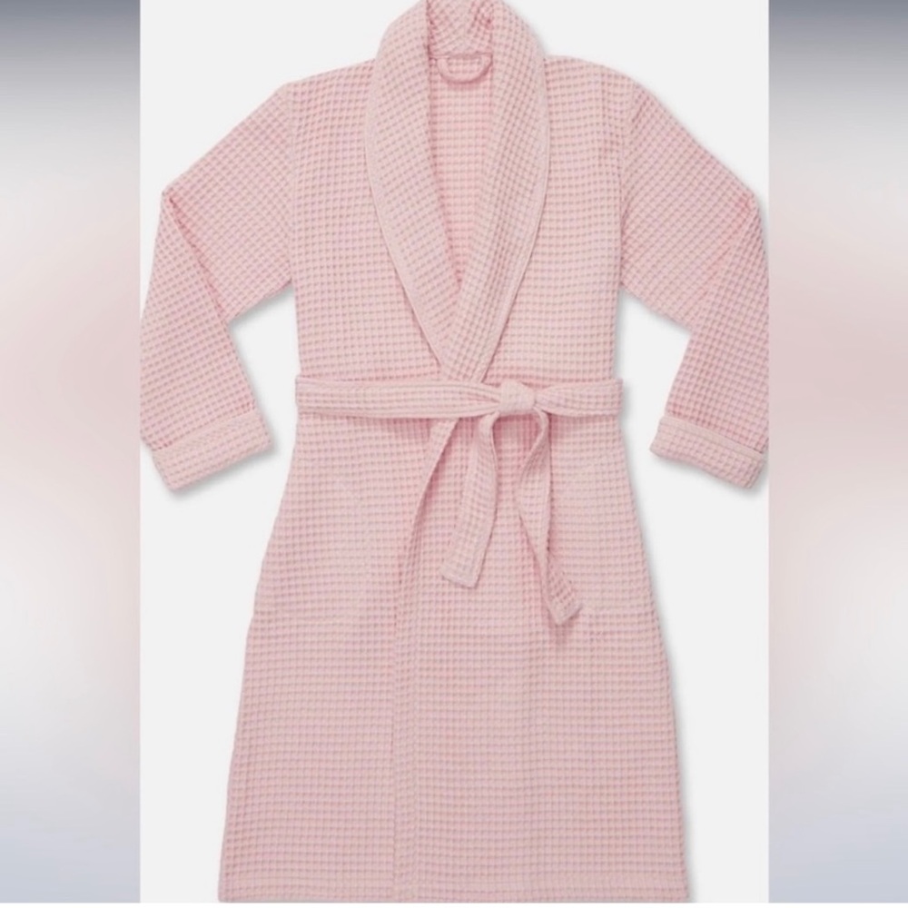 Brooklinen Cotton Waffle Lightweight Robe In Flamingo Pink Size S